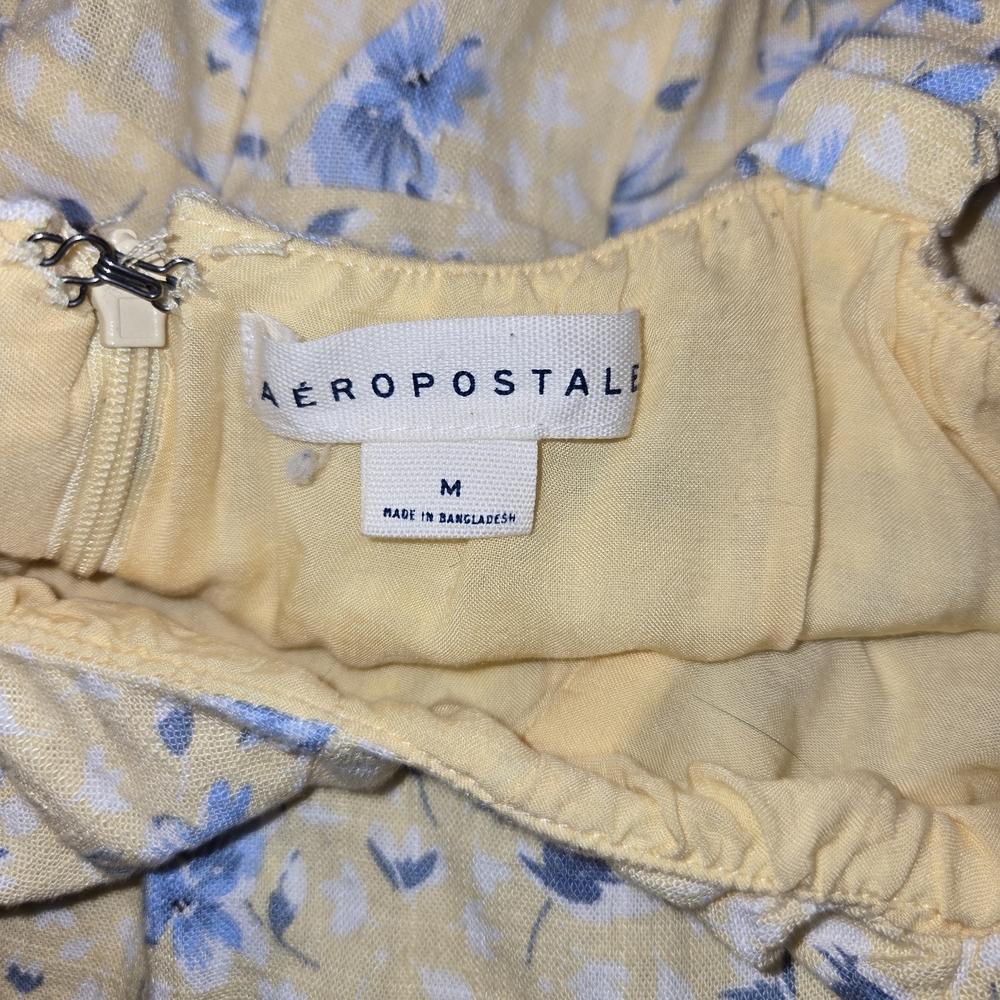 Aeropostale Yellow Mini Dress with Blue Floral Print - Picture 5 of 5
